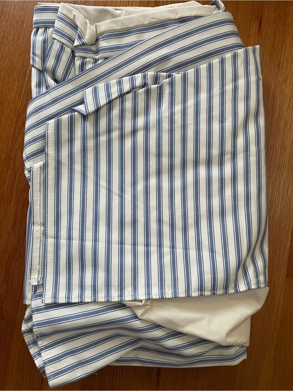NEW IKEA FLEKKE Blue and White Striped King size Bed Skirt